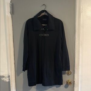 Chaps Denim‎ Black cape Trench Coat 1X